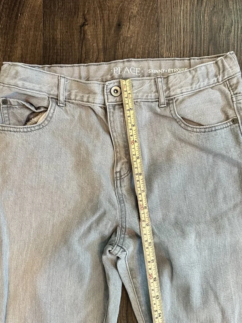 GUC 2 CHILDREN'S PLACE Boy's Skinny Denim Jeans, Light Gray & Blue, Size: 18